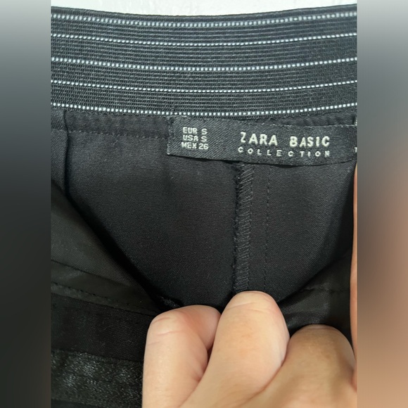 Zara black tapered pants, elastic back waistband, size S - Picture 7 of 9